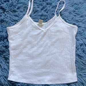 Bozzolo White Ribbed Tank Top